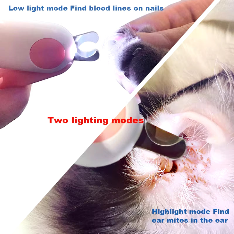 LED Light Professional Pet Nail Clipper for Cats and Small Dogs - Grooming Scissors and Accessories