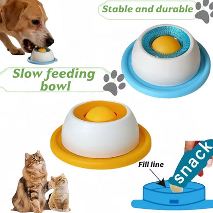 Pet Licking Bowl - Non-Slip Slow Feed Toy for Dogs and Cats, Promotes Healthy Licking Behavior