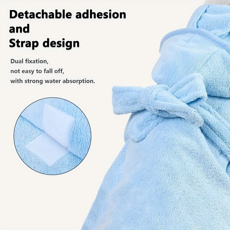 Quick-Drying Absorbent Bath Towel Robe for Small to Medium Dogs and Cats