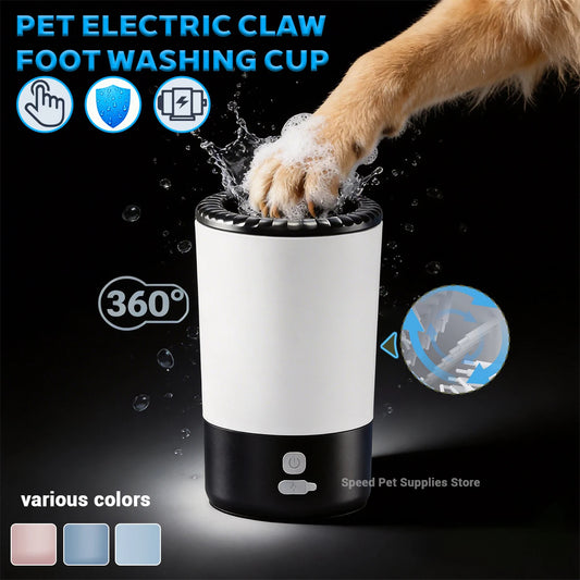 Electric Pet Paw Cleaner - Automatic Portable Foot Washing Machine for Dogs, Low Noise and Waterproof Design
