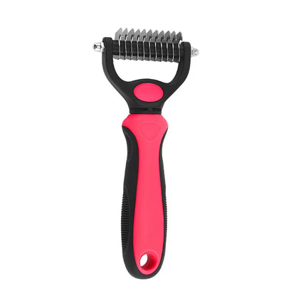 Professional Pet Deshedding Brush and Grooming Tool for Dogs and Cats - Fur Remover and Knot Cutter