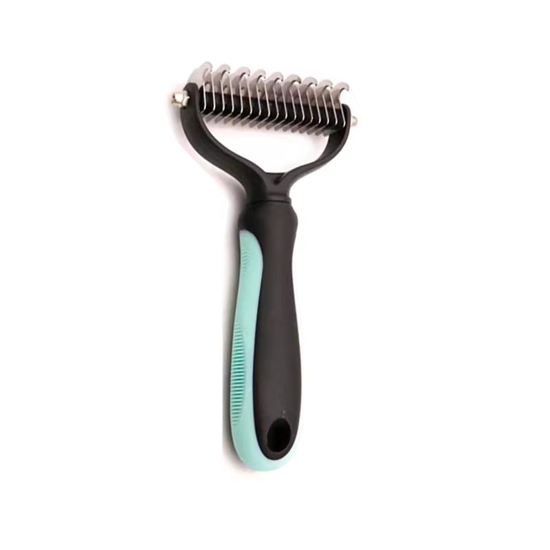 Professional Pet Deshedding Brush and Grooming Tool for Dogs and Cats - Fur Remover and Knot Cutter