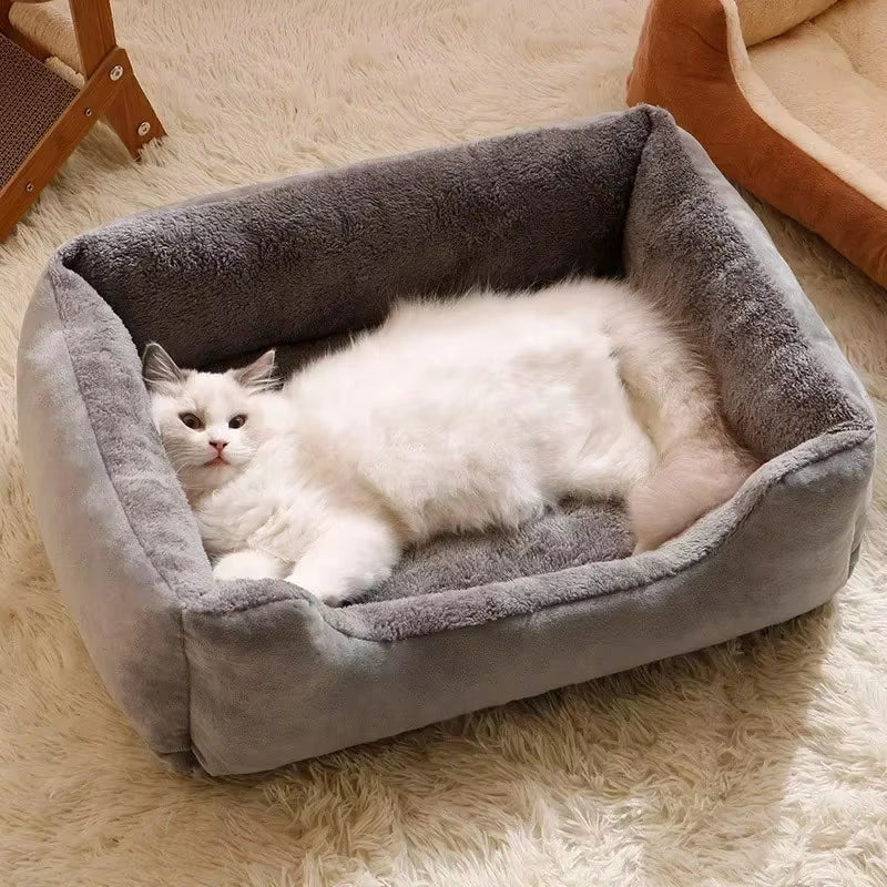 Premium Cat and Dog Bed with Cushions - Winter Accessories and Habitat Supplies