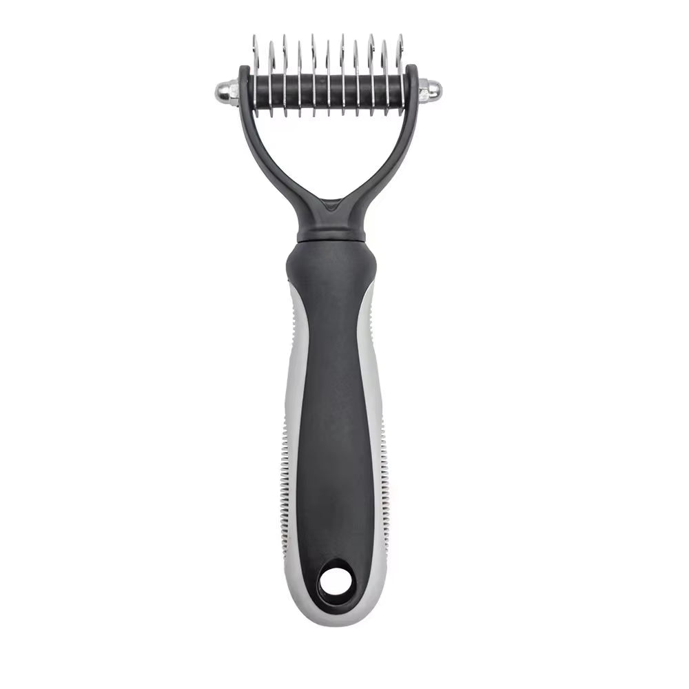Professional Pet Deshedding Brush and Grooming Tool for Dogs and Cats - Fur Remover and Knot Cutter