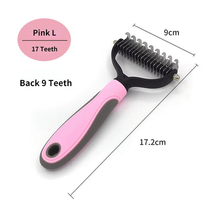 Professional Pet Deshedding Brush and Grooming Tool for Dogs and Cats - Fur Remover and Knot Cutter