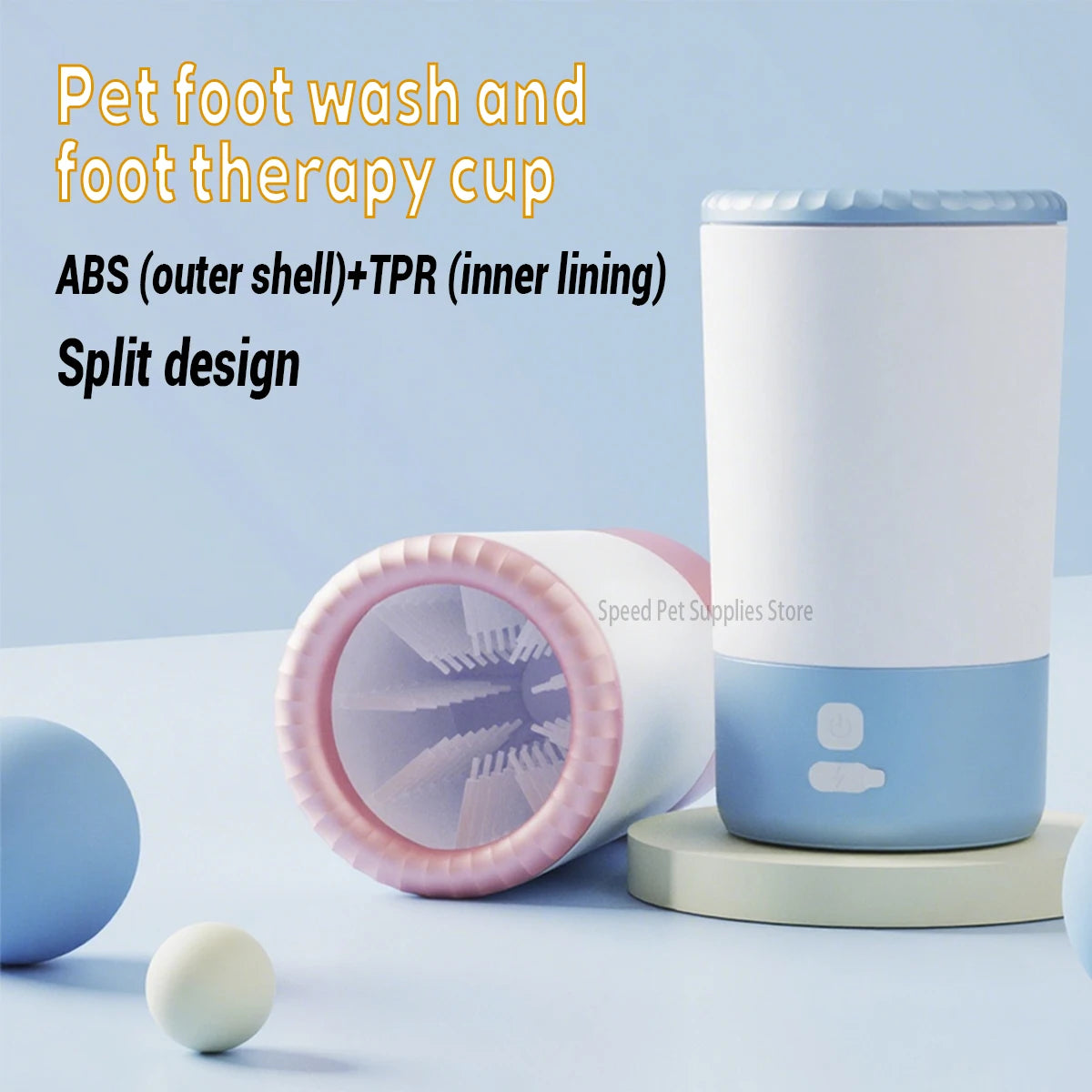 Electric Pet Paw Cleaner - Automatic Portable Foot Washing Machine for Dogs, Low Noise and Waterproof Design