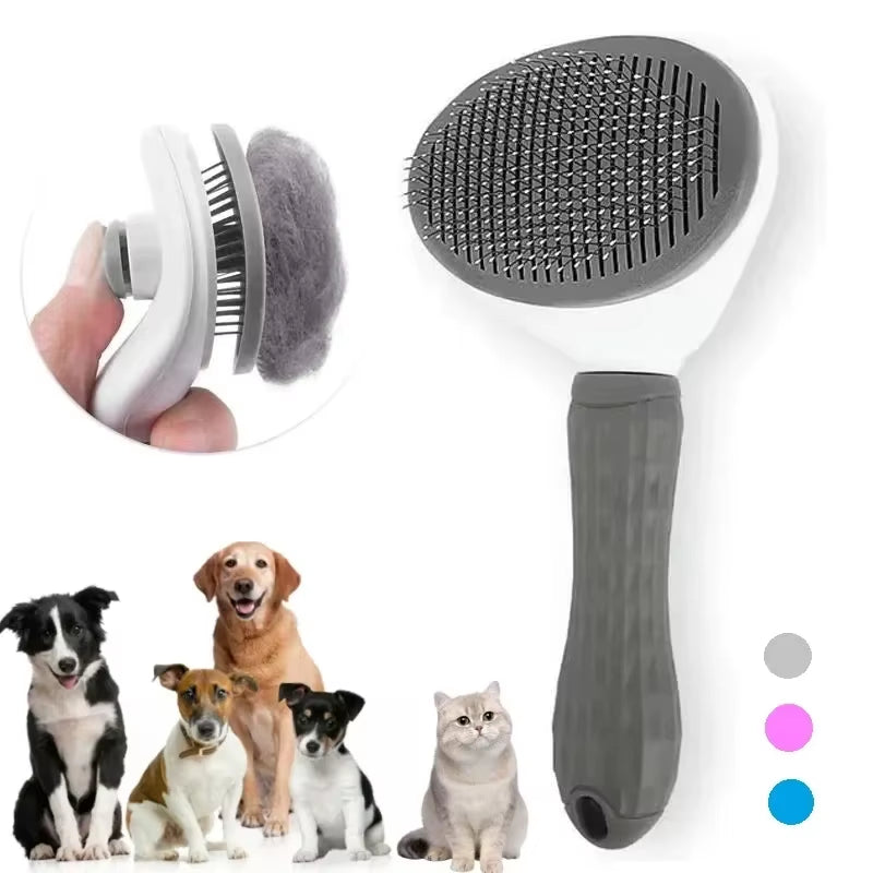 Self-Cleaning Pet Grooming Brush and Comb for Dogs and Cats - Dematting Tool and Hair Remover