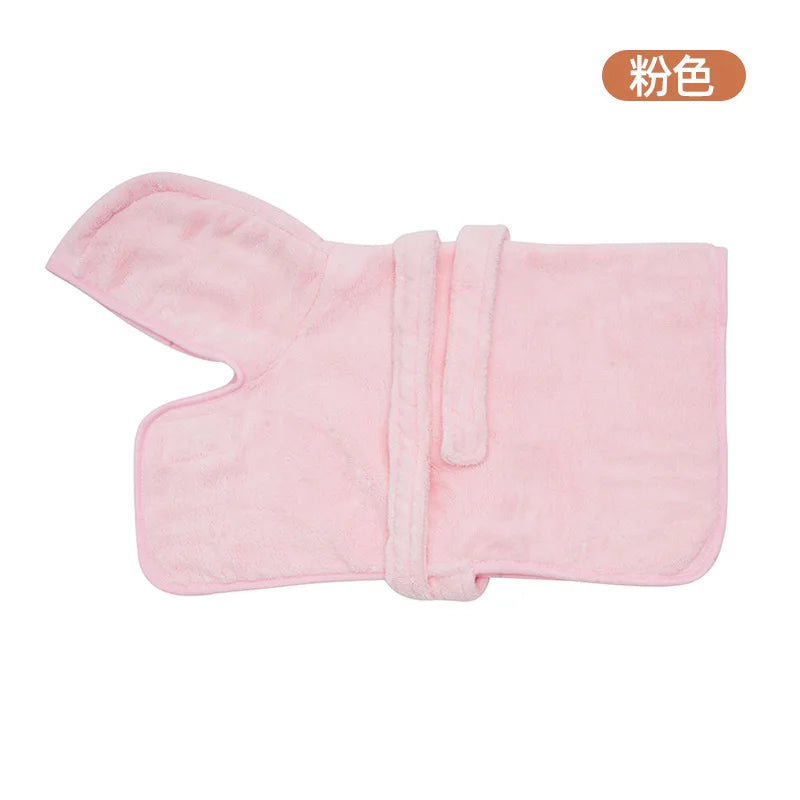 Quick-Drying Absorbent Bath Towel Robe for Small to Medium Dogs and Cats