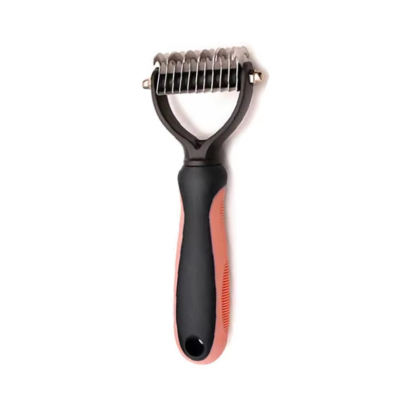 Professional Pet Deshedding Brush and Grooming Tool for Dogs and Cats - Fur Remover and Knot Cutter