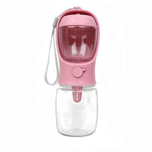 Portable Pet Water Bottle with Food Storage Container for Dogs and Cats - Ideal for Outdoor Travel and Feeding