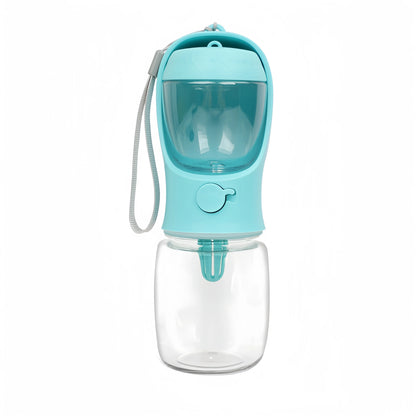 Portable Pet Water Bottle with Food Storage Container for Dogs and Cats - Ideal for Outdoor Travel and Feeding