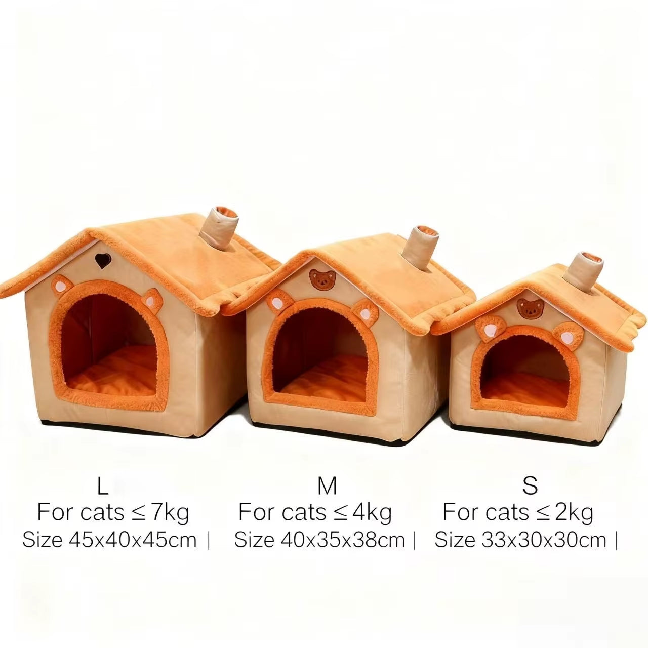 All-Season Dog House Bed - Removable and Washable Pet Bed for Small Dogs and Cats, Ideal for Winter Warmth