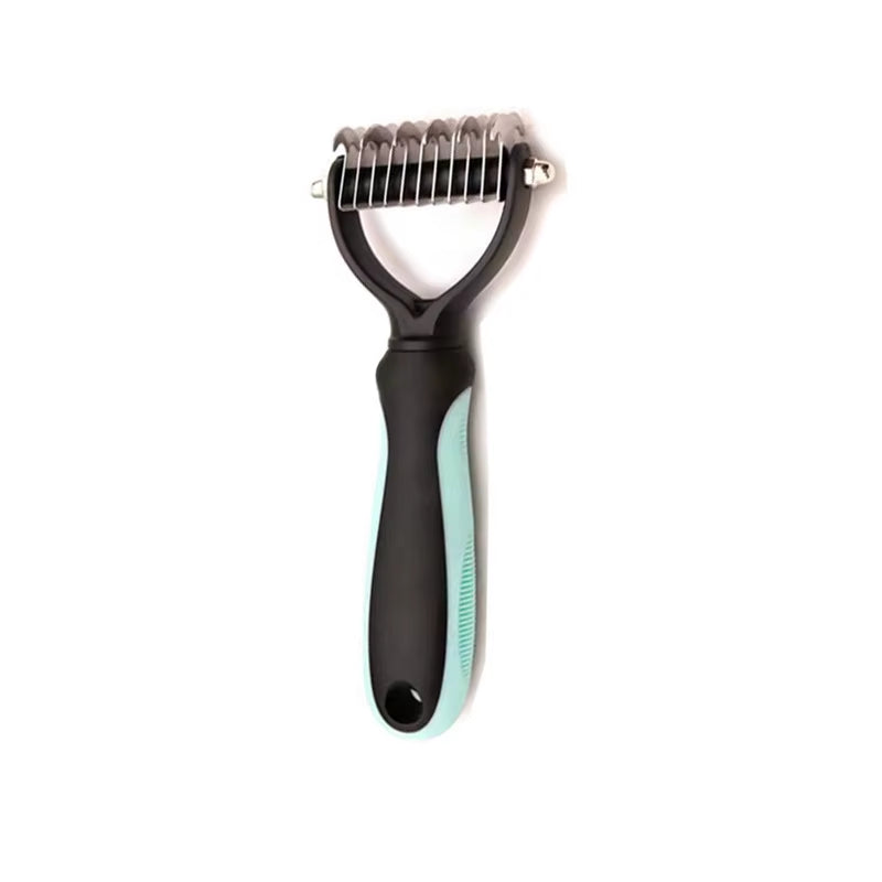 Professional Pet Deshedding Brush and Grooming Tool for Dogs and Cats - Fur Remover and Knot Cutter