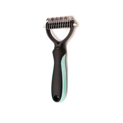 Professional Pet Deshedding Brush and Grooming Tool for Dogs and Cats - Fur Remover and Knot Cutter