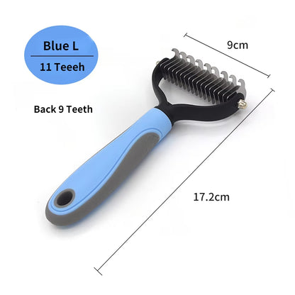 Professional Pet Deshedding Brush and Grooming Tool for Dogs and Cats - Fur Remover and Knot Cutter