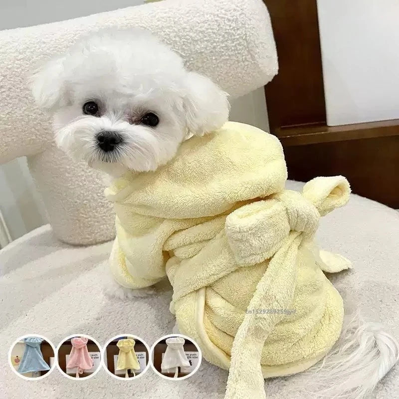 Quick-Drying Absorbent Bath Towel Robe for Small to Medium Dogs and Cats