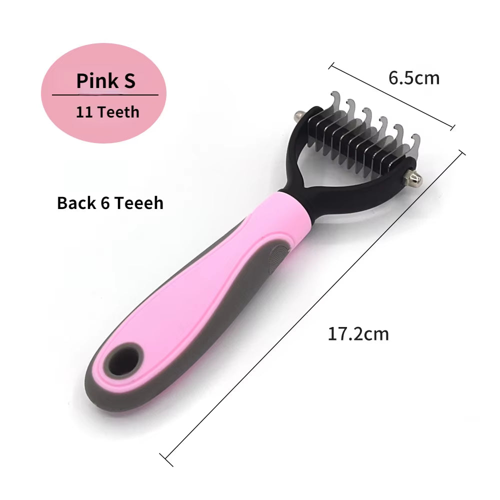 Professional Pet Deshedding Brush and Grooming Tool for Dogs and Cats - Fur Remover and Knot Cutter