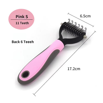 Professional Pet Deshedding Brush and Grooming Tool for Dogs and Cats - Fur Remover and Knot Cutter