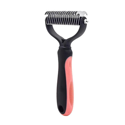 Professional Pet Deshedding Brush and Grooming Tool for Dogs and Cats - Fur Remover and Knot Cutter