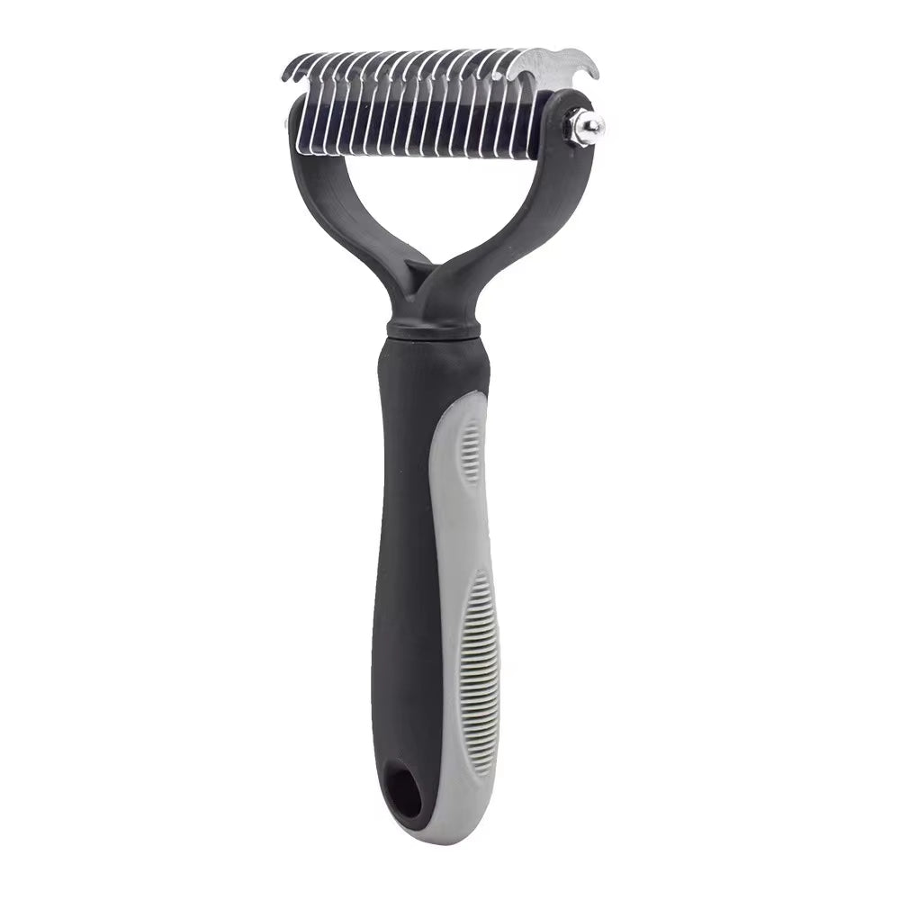 Professional Pet Deshedding Brush and Grooming Tool for Dogs and Cats - Fur Remover and Knot Cutter