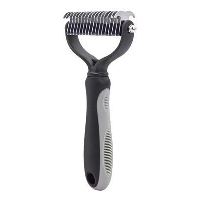 Professional Pet Deshedding Brush and Grooming Tool for Dogs and Cats - Fur Remover and Knot Cutter