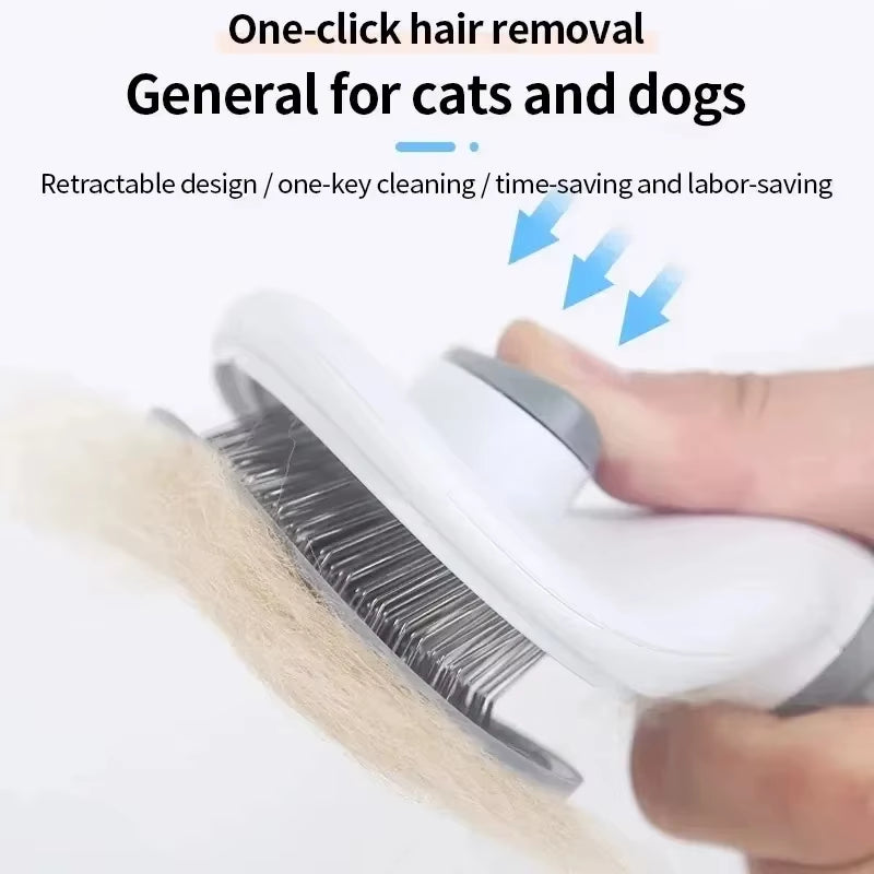 Self-Cleaning Pet Grooming Brush and Comb for Dogs and Cats - Dematting Tool and Hair Remover