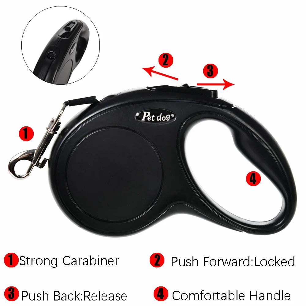 Automatic Retractable Dog Leash for Small to Medium Breeds - Ideal for Walking Cats and Puppies